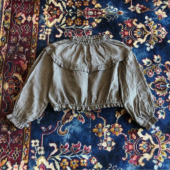 100% Linen Victorian Style Blouse - Picture 5 of 7